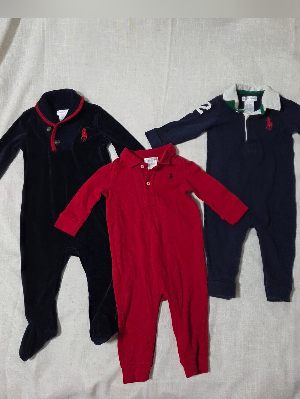Ralph Lauren BUNDLE Cotton & Velvet One-Pieces for 6 month Kids